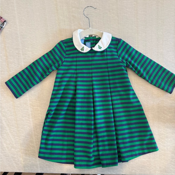 ANAVINI Other - Anavini Green and Navy Striped Top with White Accents